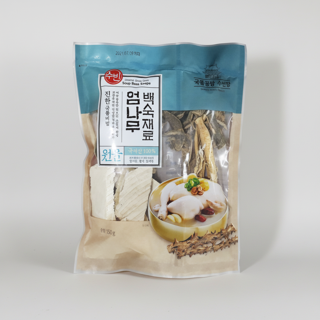 [Subin] Premium Oriental Herb Soup Kit for Chicken (Baek-suk) – 150g (수빈 원물 엄나무 백숙재료)
