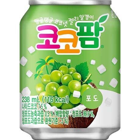 [HAITAI] Grape Drink with Nata de Coco Coco Palm (코코팜 포도)(238ml)