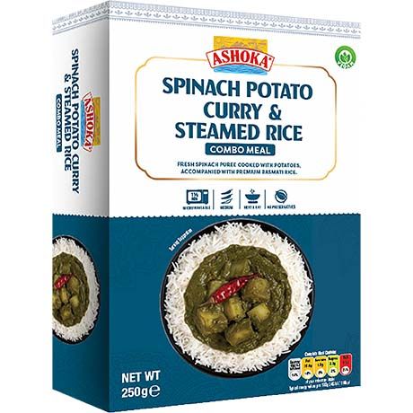 [ASHOKA] Instant Spinach PotatoCurry&Steamed Rice (250g)