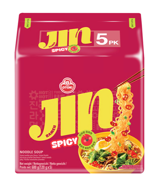 [OTTOGI] Ramen Jin Hot, scharf,multi (오뚜기 진라면 5개입)(120g x 5 )