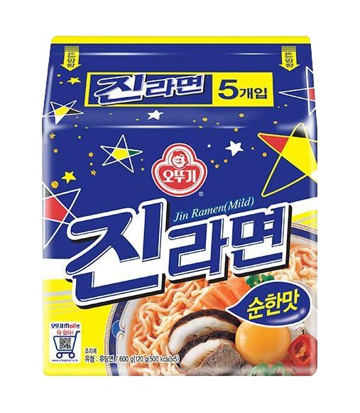 [OTTOGI] Ramen Jin, mild multi (진라면 순한맛 5개입)(120g x 5)