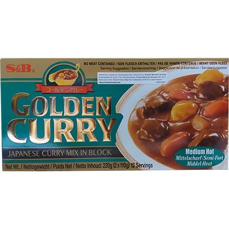 [S&B] Curry Sauce Mix Medium Hot (220g)