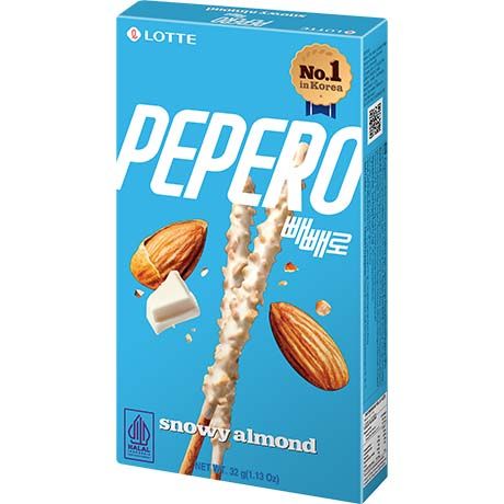 [LOTTE] PEPERO  Biscuit Sticks Snowy Almond(빼뺴로 화이트 아몬드)(32g)