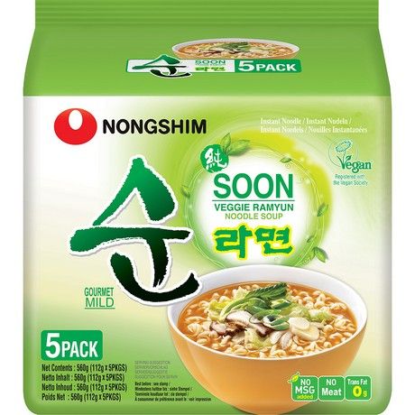 [NONGSHIM] Instant Noodles Soon Veggie Ramyun (5X112g)