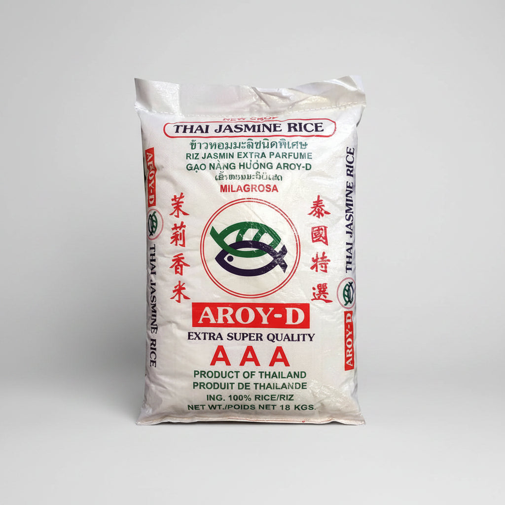 [Aroy-D] Thai Hom Mali Jasmine Rice (AAA Grade) – 18kg Bulk Pack